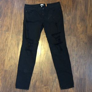 Black VERY stretchy distressed jeans